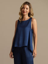[Dark Blue] SilkSilky-AU Sleeveless Women's Pyjamas 003