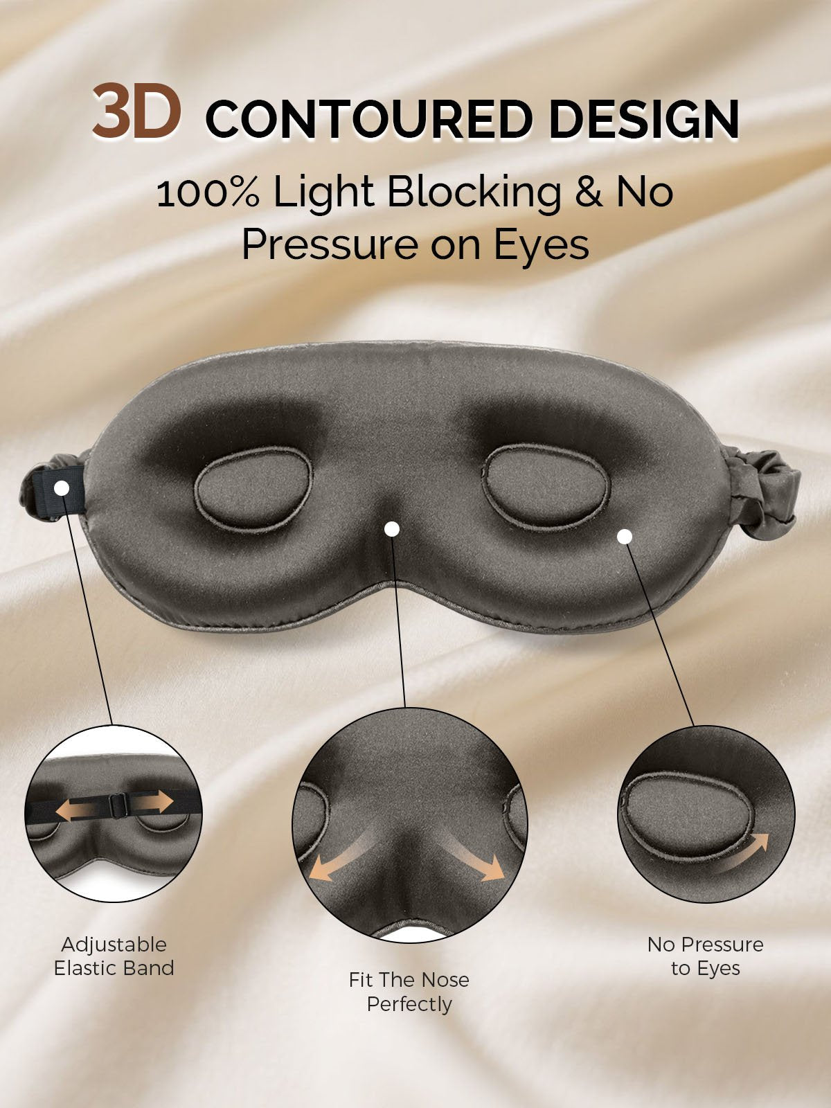 [Dark Gray] SilkSilky-AU 22Momme Pure Silk Eye Mask 004