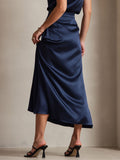 SilkSilky AU 19Momme Silk Skirt DarkBlue 002