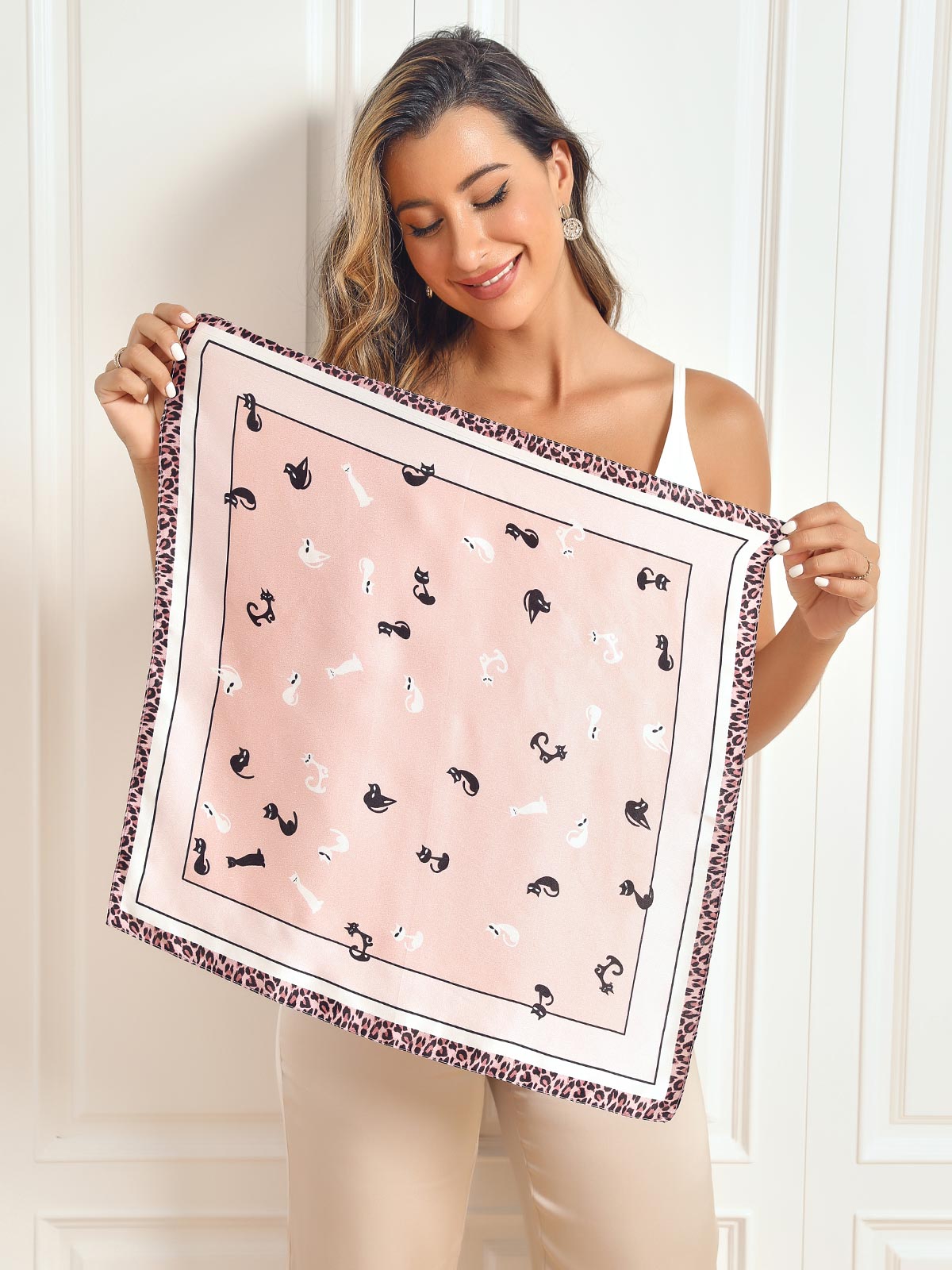 SilkSilky AU Pure Silk Scarf Pink 003