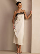 [Brown Rice] SilkSilky-AU Spaghetti Strap Square Neck Dress 004