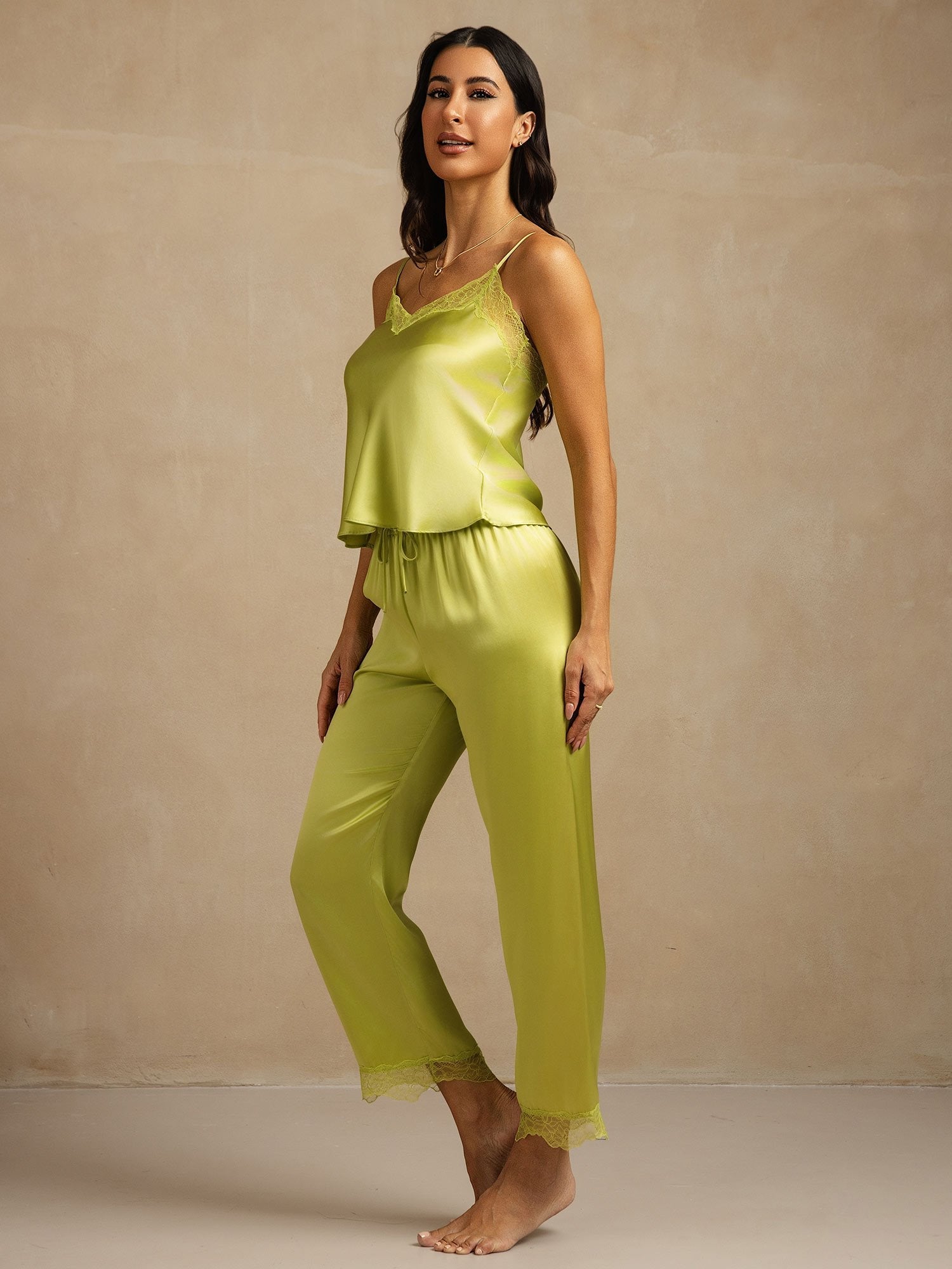 [Mint Green] SilkSilky-AU Pure Silk Camisole Set 003
