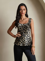 [Leopard] SilkSilky-AU 19Momme Silk U Neck Camisole 003,