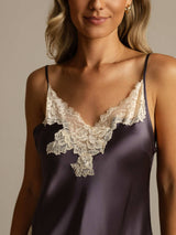 [Purple Gray] SilkSilky-AU Sleeveless V Neck Nightgown 004