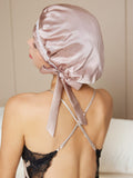 SilkSilky-AU Pure Silk Sleep Cap PaleMauve 003