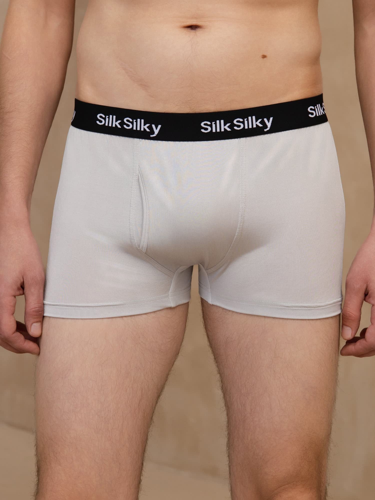 [Light Gray] SilkSilky-AU 100% Silk Jersey Men's Underwear 003