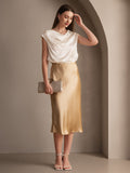 SilkSilky-AU 19Momme Pure Silk Skirt Champagne 005