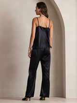 [Black] SilkSilky-AU Spaghetti Strap Cowl Neck Camisole 002