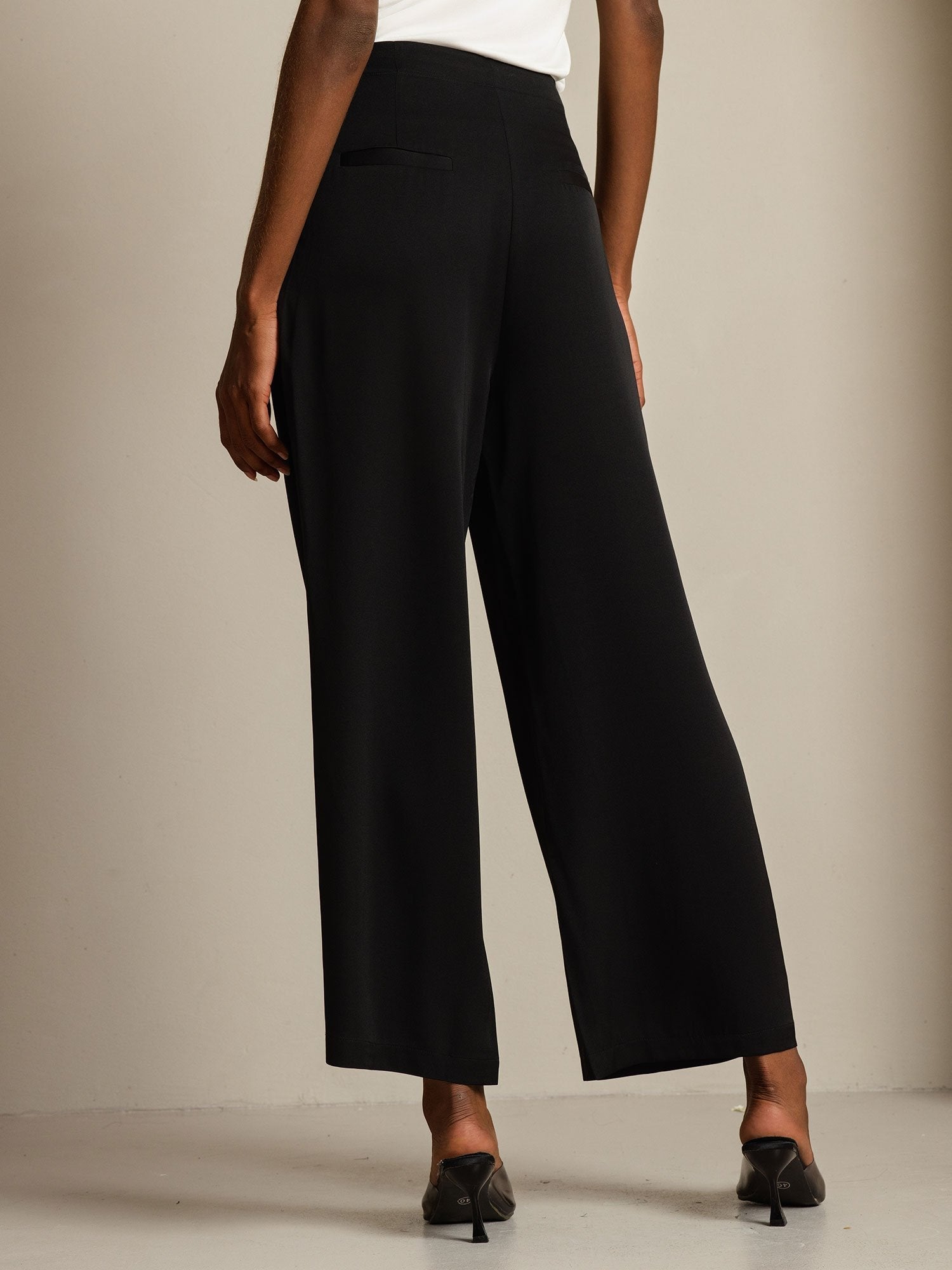 [Black] SilkSilky-AU 19Momme Silk Womens Pants 002