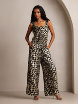 [Leopard] SilkSilky-AU Pure Silk U Neck Camisole Set 006,