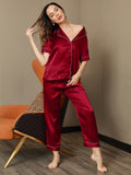 SilkSilky-AU-Pure-Silk-Short-Sleeve-Lapel-Women's-Pyjamas-Wine-006