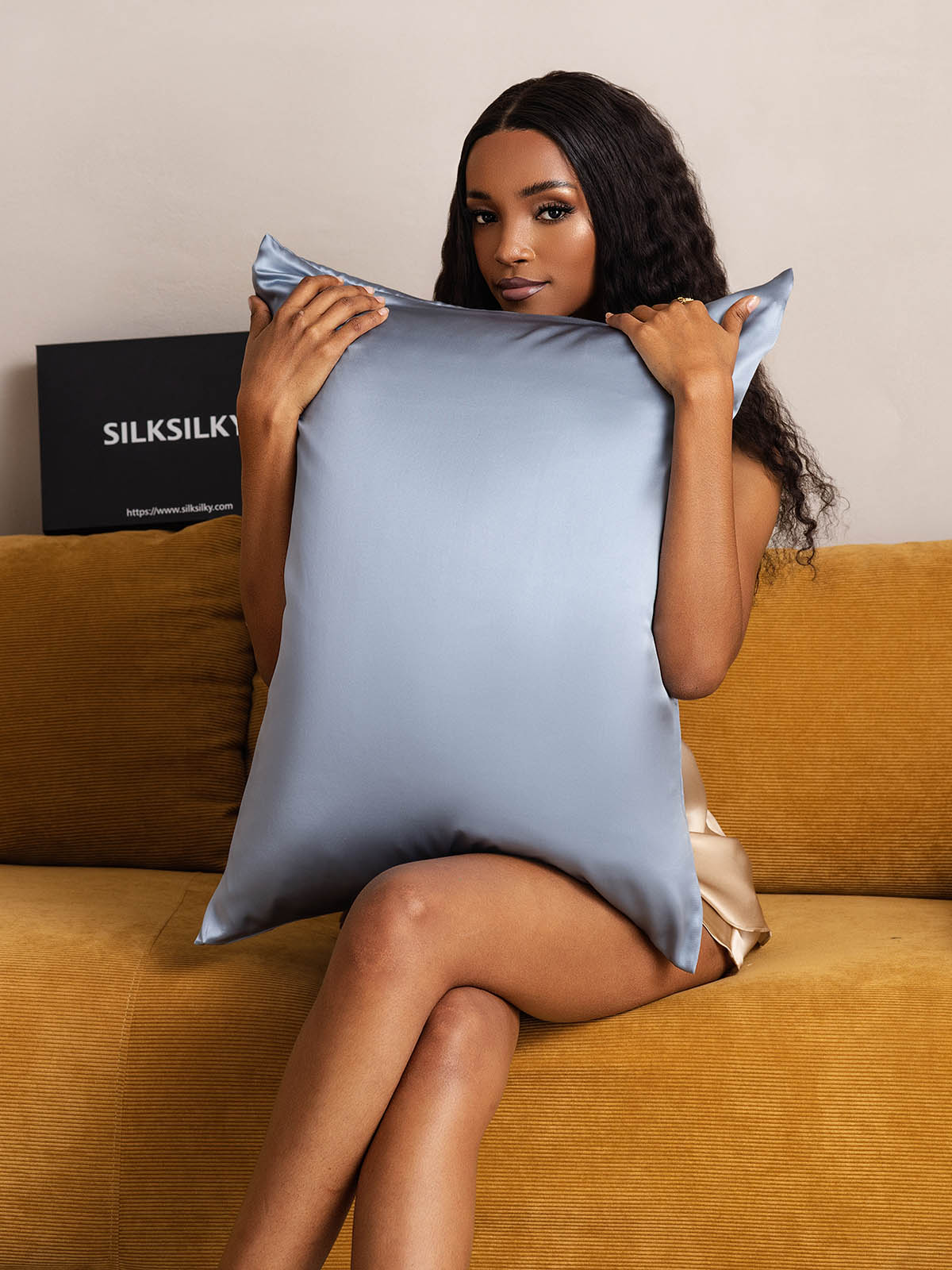 [Grayish Blue] SilkSilky-AU 22Momme Pure Silk Pillowcase 004