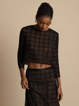 [Black] SilkSilky-AU Pure Silk Long Sleeve Round Neck Women''s Outfit Sets 007
