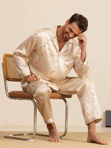 [Champagne] SilkSilky-AU Long Sleeve Notch Collar Men's Pyjamas 008