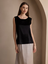 [Black] SilkSilky-AU Sleeveless Round Neck Camisole 001