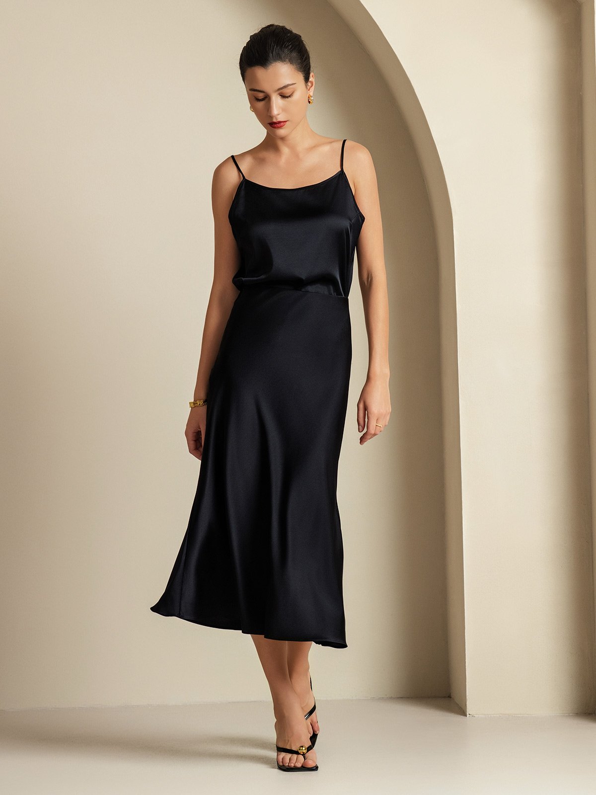 [Black] SilkSilky-AU 19Momme Pure Silk Womens Outfit Sets 001,