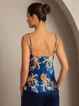 [Navy Dragon] SilkSilky-AU Pure Silk V Neck Camisole 002,