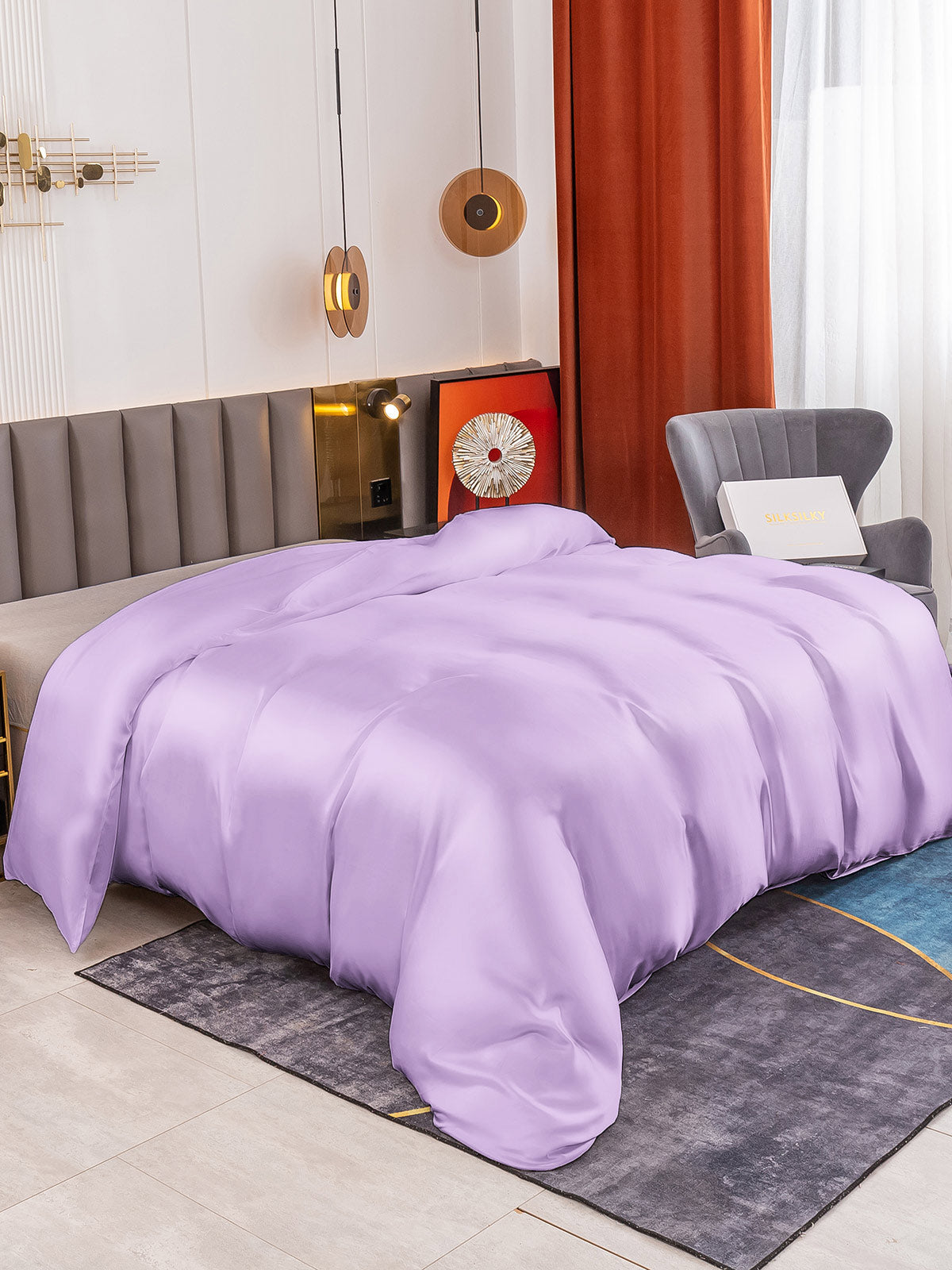 [Lavender] SilkSilky-AU 19Momme Duvet Covers 001