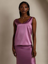 [Deep Purple] SilkSilky-AU Sleeveless V Neck Camisole 004