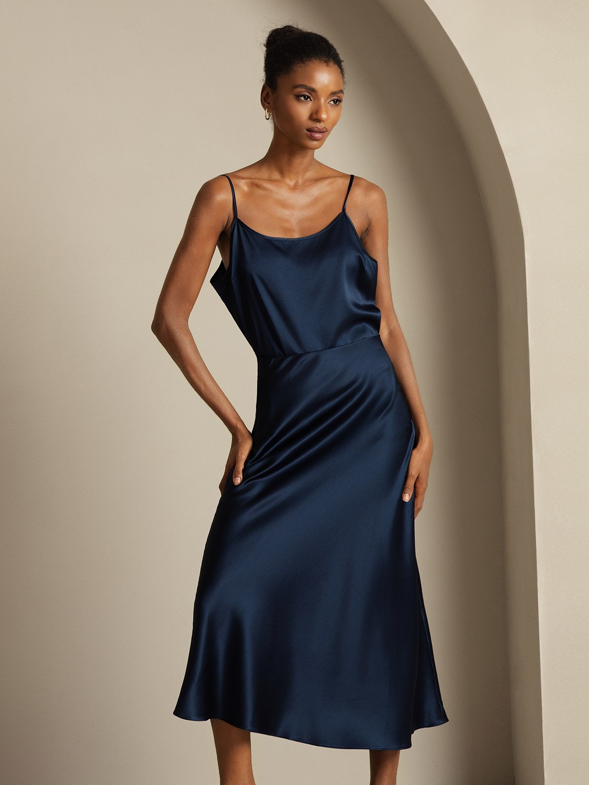 [Dark Blue] SilkSilky-AU 19Momme Pure Silk Womens Outfit Sets 004,