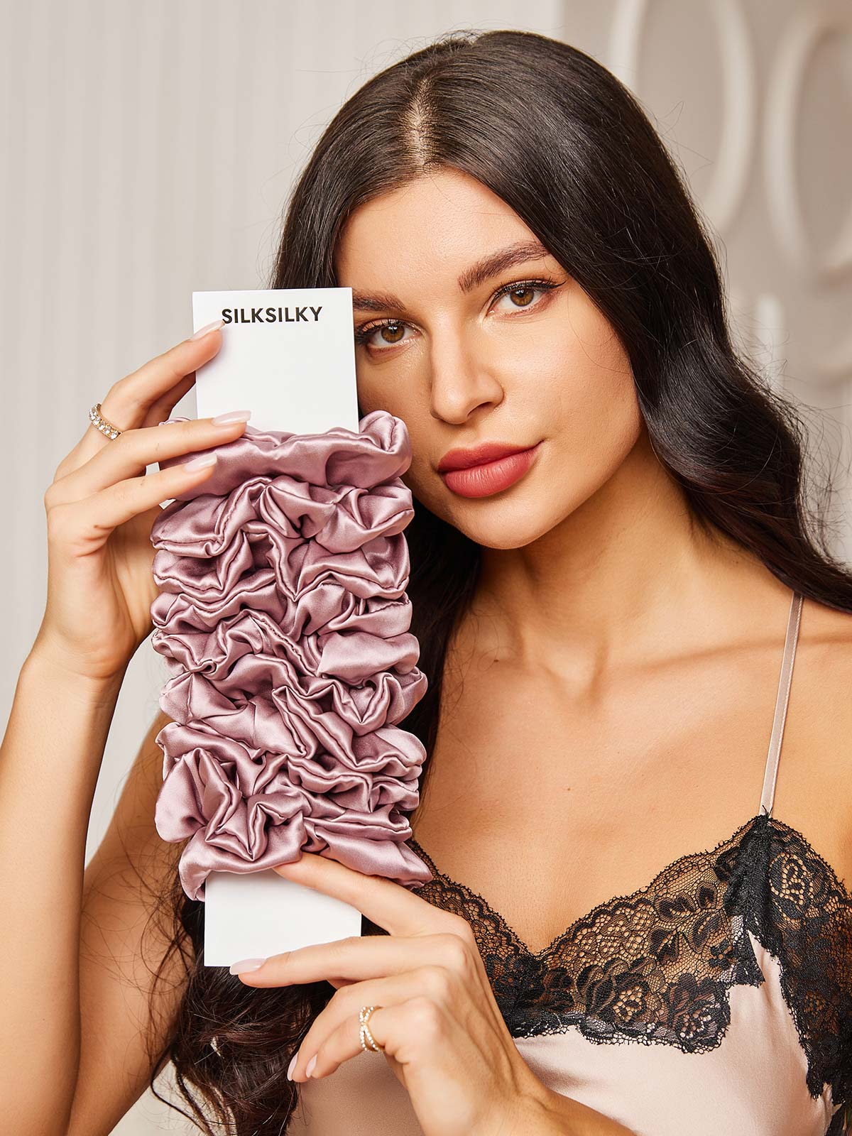 [Pale Mauve] SilkSilky-AU 19Momme Pure Silk Scrunchie 001