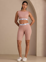 [Pink] SilkSilky-AU Sleeveless Crew Neck Women's Outfit Sets 006