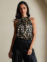 [Leopard] SilkSilky-AU 19Momme Silk Womens T-Shirt 004,