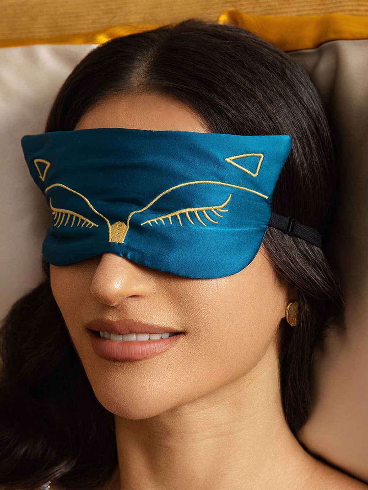 [Teal] SilkSilky-AU Pure Silk Eye Mask 003