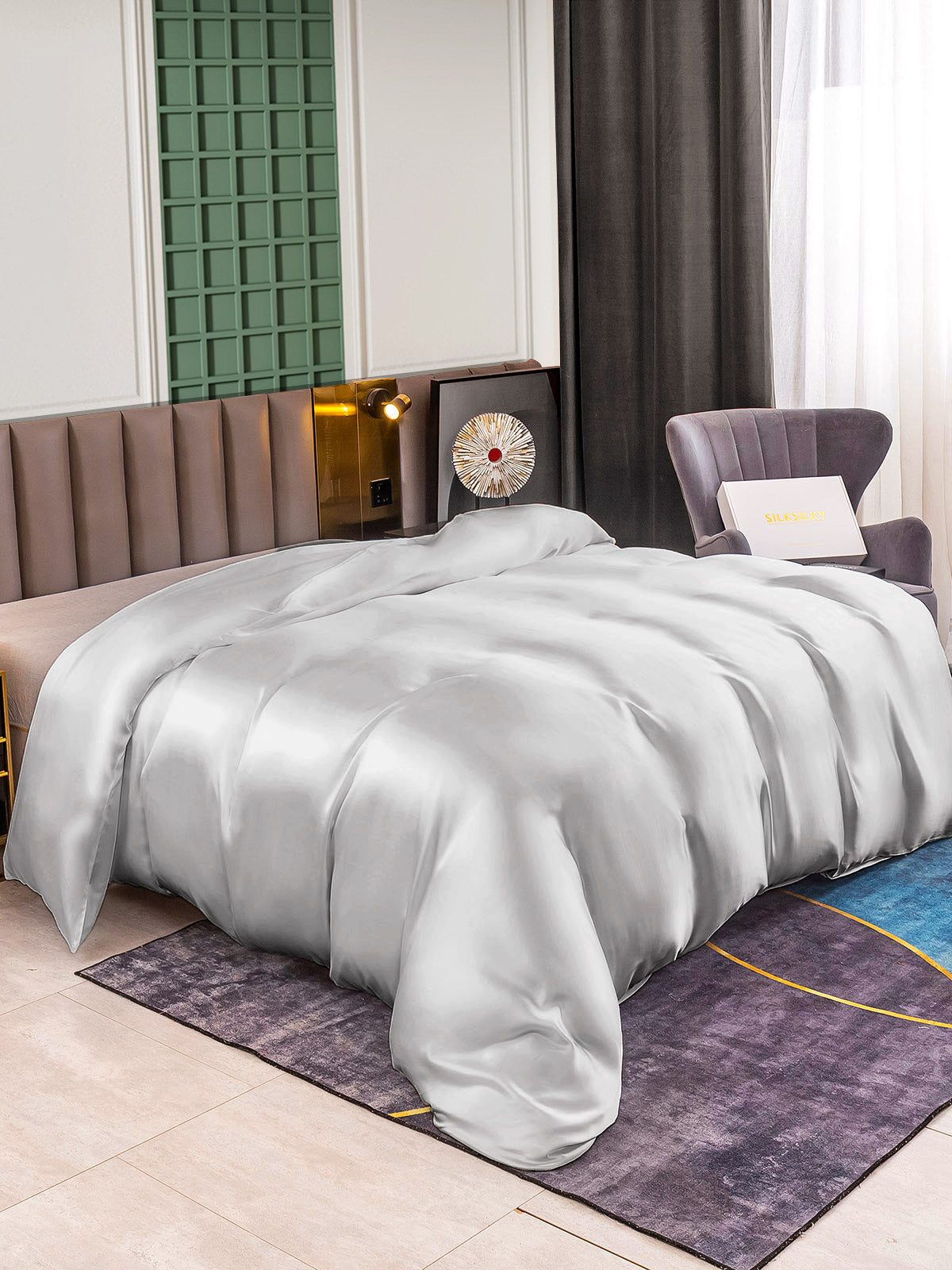 SilkSilky AU 25Momme Pure Silk Duvet Cover Silver 001