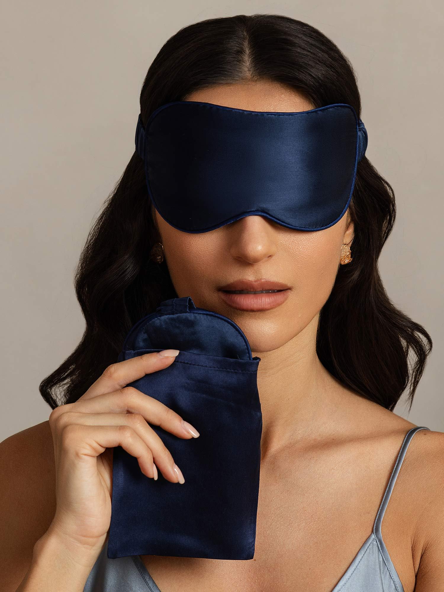 [DarkBlue] SilkSilky-AU Pure Silk Eye Mask 006