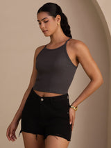 [Gray] SilkSilky-AU Sleeveless Crew Neck Camisole 004