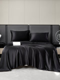 SilkSilky AU 19Momme Pure Silk Bedding Set Black 005