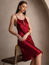 [Wine] SilkSilky-AU Sleeveless Dress 001