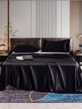 SilkSilky AU 22Momme Pure Silk Bedding Set Black 001