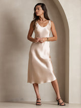 [Champagne] SilkSilky-AU Sleeveless Dress 004