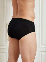 [Black] SilkSilky-AU 100% Silk Jersey Men's Underwear 002