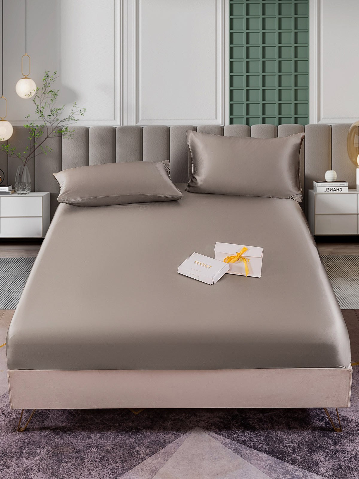 [Gray] SilkSilky-AU 25Momme Bedding Set 002