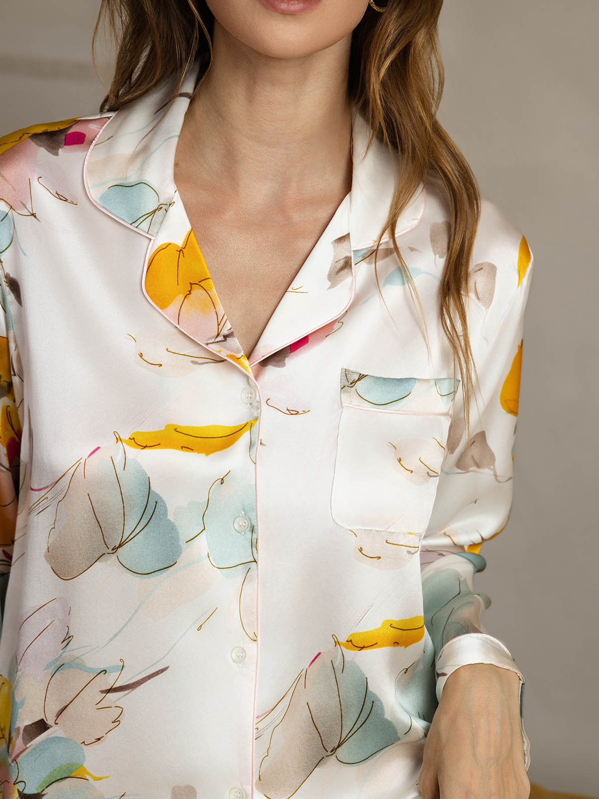 [Orchid Ink] SilkSilky-AU Pure Silk Womens Pajamas 005