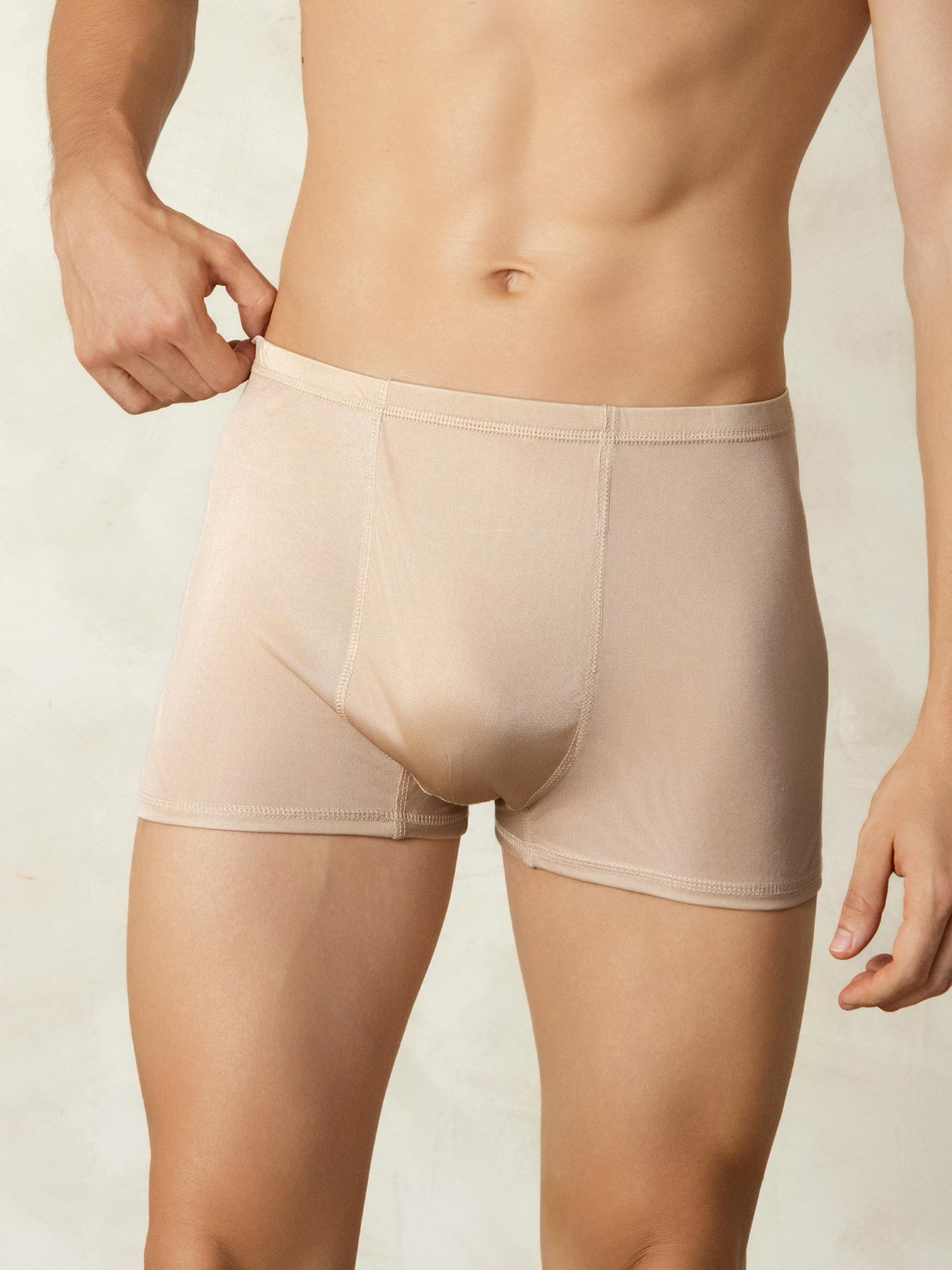 [Beige] SilkSilky-AU Silk Knitted Mens Underwear 003