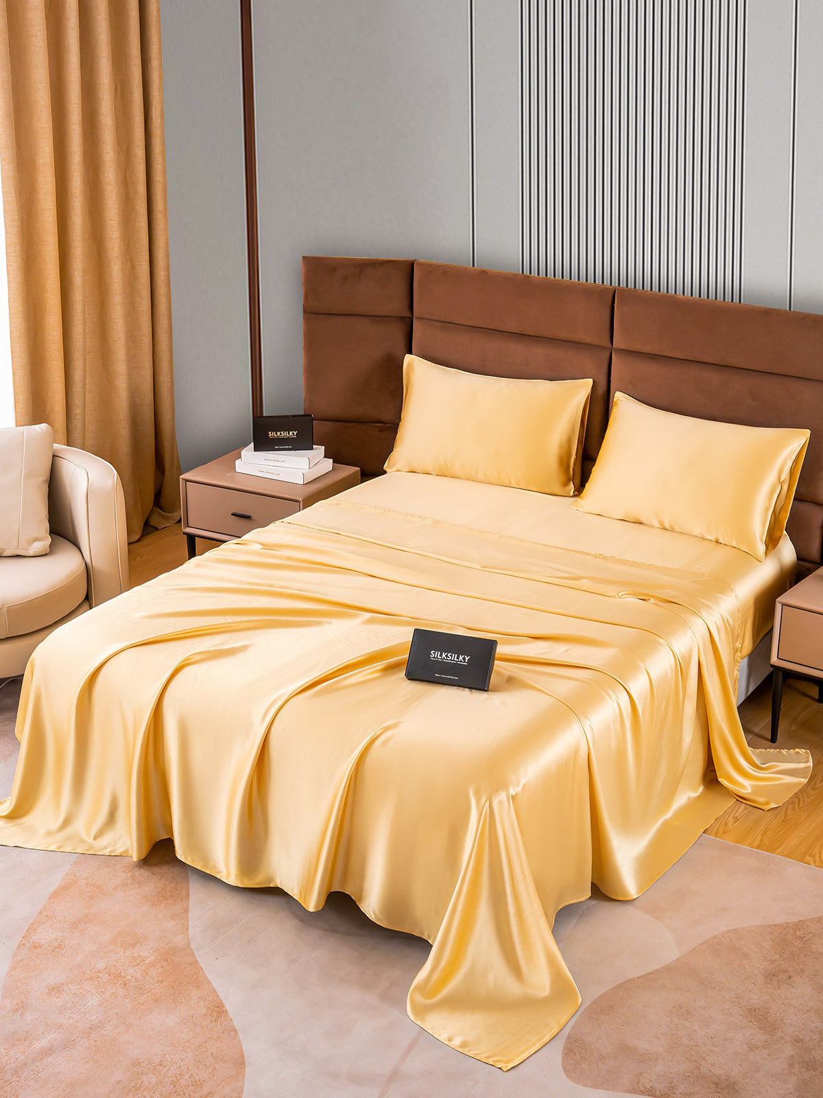 SilkSilky AU 22Momme Pure Silk Bedding Set Champagne 005