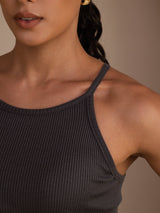 [Gray] SilkSilky-AU Sleeveless Crew Neck Camisole 005