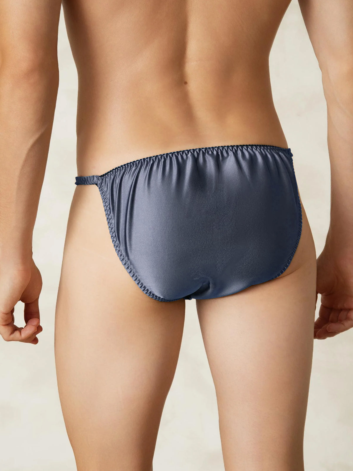 [Grayish Blue] SilkSilky-AU Pure Silk Mens Underwear 002