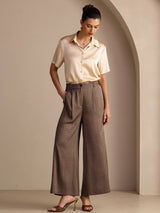 [Coffee] SilkSilky-AU Womens Pants 006