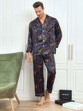 SilkSilky AU Pure Silk Long Sleeve Lapel Men's Pyjamas Multi 004