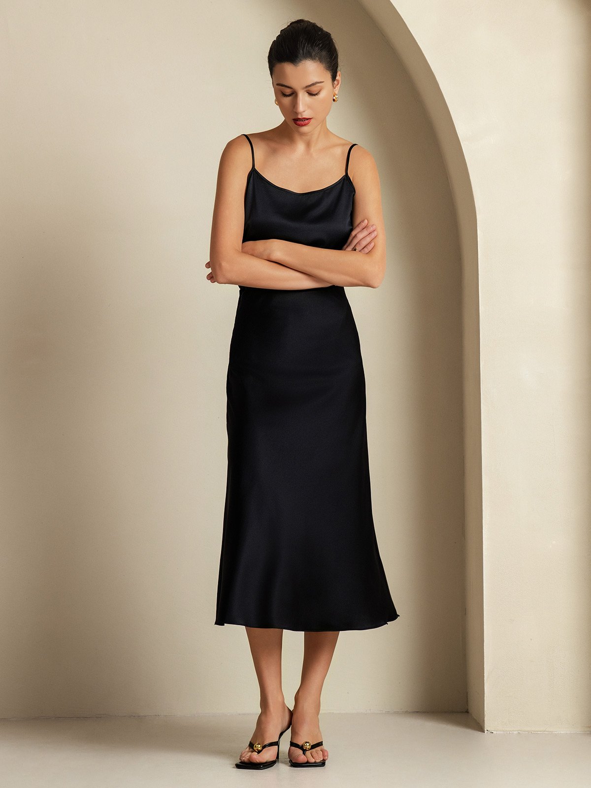 [Black] SilkSilky-AU 19Momme Pure Silk Womens Outfit Sets 004,