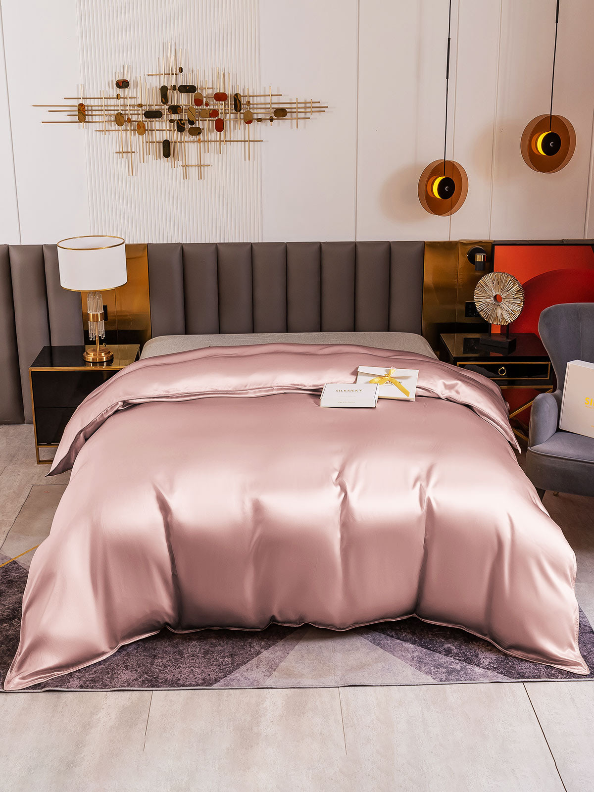 SilkSilky AU 19Momme Pure Silk Duvet Cover PaleMauve 002