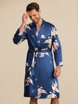 [Dark Blue] SilkSilky-AU 19Momme Mens Robe 002