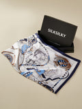 SilkSilky AU Pure Silk Scarf Blue 001