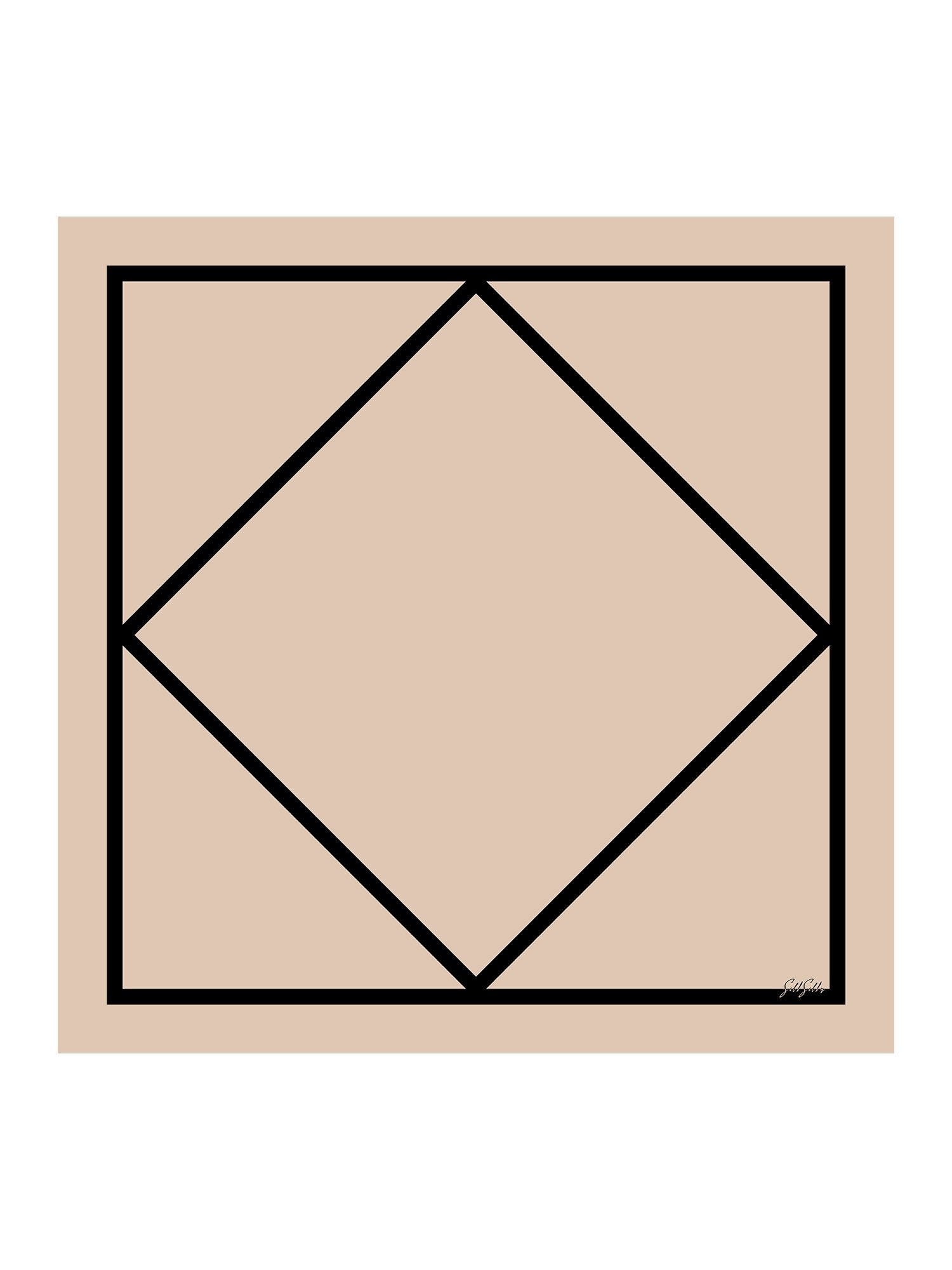 [Beige Square] SilkSilky-AU Scarf 001