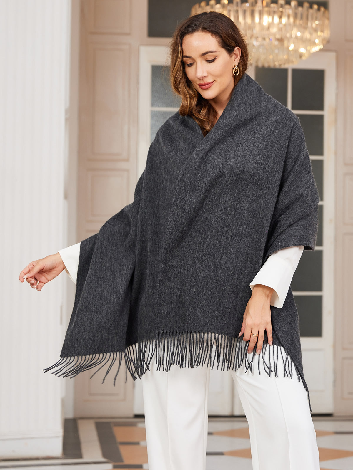 [Dark Gray] SilkSilky-AU Wool Scarf 002